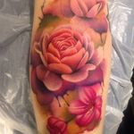 Pink rose tattoo by Amy Autumn #AmyAutumn #rose #flower #realism #colour