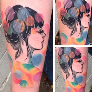 Arty tattoo tattoo #JessicaAnnWhite #art #neotraditional #illustrative #portrait