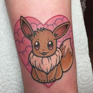 Eevee tattoo by Alex Strangler. #AlexStrangler #eevee #heart #pokemon #anime #videogame #tvshow