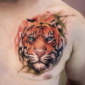 Kelvin Gabriel #KelvinGabriel #brazilianartist #tatuadoresdobrasil #brasil #brazil #watercolor #aquarela #tigre #tiger #felino