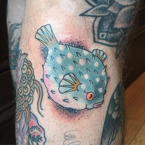 Pufferfish Tattoo by Josh Egnew #pufferfish #fish #sealife #JoshEgnew