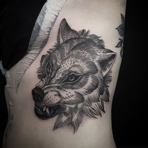 Wolf Tattoo #blackwork #blackink #linework #blacktattoos #AlexSnelgrove #wolf #animal