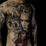 Medusa tattoo by Florian Karg #Florian Karg #trashstyle #trashart #trash #trashpolka #realistic #dark #horror #graphic #medusa