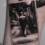 A closeup of the photo from Oscar Akermo's (IG-oscarakermo) World Fair tattoo. #blackandgrey #OscarAkermo #photograph #portraiture #realism #WorldFair