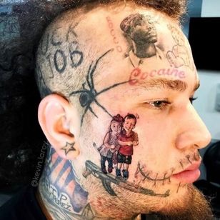 Tatuajes divertidos: rapero Stitches Rad Face Tattoos