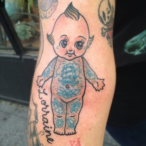 JAMES WHITE  Traditonal Tattoo Artist on Instagram Heres a fun Lily  Munster Kewpie tattoo I got to do   Lets book your next tattoo  Simply send me an email and