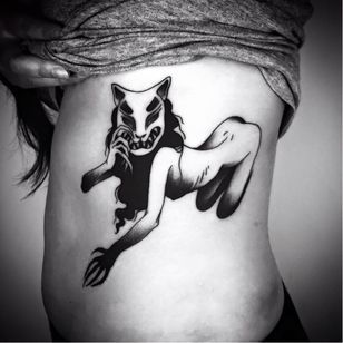 Tatuaje de Catwoman por Matteo Al Denti #MatteoAlDenti #blackwork #cat #catwoman