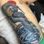 Heron Tattoo by Benji Harris #heron #neotraditional #neotraditionalartist #color #traditional #BenjiHarris