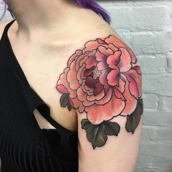 Pink Peony Flower Tattoo on Arm  Best Tattoo Ideas Gallery