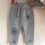 Awesome grey jogging pants for kids by Red Temple Prayer #fashion #RedTemplePrayer #tattooinspired #kidsfashion #spider #spiderweb #sports #kidsclothingline #heart #jogging #pants