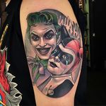 Joker and Harley Quinn Tattoo by Debora Cherrys #Joker #HarleyQuinn #JokerandHarley #JokerTattoo #HarleyQuinnTattoo #Batman #ComicCouples #ComicTattoo #DC #DeboraCherrys