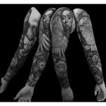 Black and grey sleeve by Harley Kirkwood. #portrait #realism #blackandgrey #HarleyKirkwood #sleeve