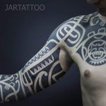Neo tribal tattoo by Yaroslav Gorbunov #YaroslavGorbunov #neotribal #tribal #ornamental #geometric #blackwork #sacredgeometry