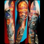Apocalypse themed sleeve by Justin Buduo. #realism #colorrealism #JustinBuduo #sleeve #apocalypse