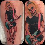 A rocking pinup of Courtney Love via Clare Clarity (IG—clareclarity). #ClareClarity #CourtneyLove #pinups #traditional