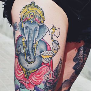 Indian style elephant #elephant #indianelephant #animal #oriental #orientalelephant #elephantgod #Ganesh #deity   #TattooStreetStyle #StreetStyle