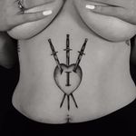 Cool heart tattoo by Ed Taemets #EdTaemets #blackandgrey #blackwork #heart #sword #dagger