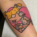 Angelica and Fluffy by Shell Valentine (via IG-shell_valentine_tattoo) #kawaii #traditional #colorful #90s #ShellValentine