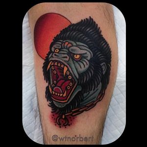 Gorilla Tattoo by W.T. Norbert #neotraditional #traditional #bold #WTNorbert