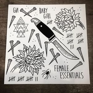 Knife Flash by Grace Neutral #handpoked #handpokedknife #handpoke #handpokeartist #knife #blackworkknife #GraceNeutral