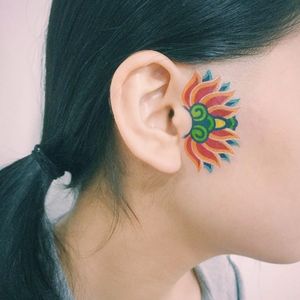 South Korean design face tattoo by Doy. #doy #tattooistdoy #southkorea #southkorean #face