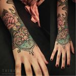 Moth tattoo by Santi Bord #SantiBord #neotraditional #floral #moth #pearls #rose