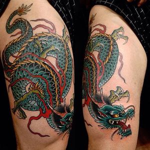 Dragon Tattoo by Damien Rodriguez #Japanesetattoo #Japanese #AsianTattoos #DamienRodriguez