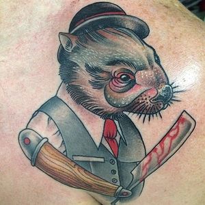 I don't even know how I'm supposed to feel about this. By Davo VooDoo (via IG -- greenlotustattoo) #davovoodoo #wombat #wombattattoo