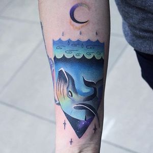 Whale tattoo by Ann Lilya #AnnLilya #colorful #whale