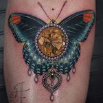 Gemstone Butterfly by Antony Flemming. #antonyflemming #neotraditional #butterfly