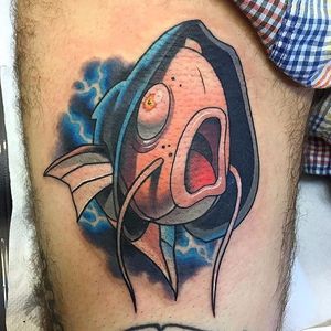 Magikarp Tattoo by @mattdifa #magikarp #magikarptattoo #pokemon #pokemontattoo #pokemontattoos #koi #koitattoo #koitattoos #fish #fishtattoo #mattdifa
