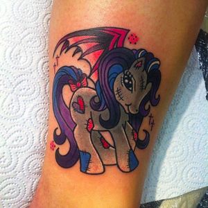 Zombie My Little Pony tattoo by @roxyryder #roxyryder #mylittlepony #zombie #Alchemytattoostudio #UK