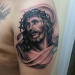 Black and Grey Jesus Tattoo by Jose Cruz #blackandgrey #Jesus #BlackandGreyJesus #Religious #Christ #JoseCruz