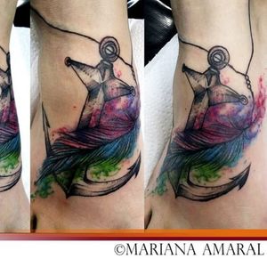 #ancora #anchor #MarianaAmaral #MarianaAmaralTattoo #aquarela #watercolor #TatudoresDoBrasil #Tatuadora #brasil
