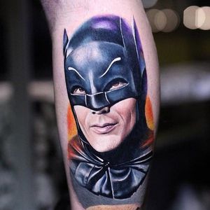 Adam West tattoo by Luka Lajoie #LukaLajoie #adamwest #batman #batmantattoo