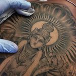Beautiful close up of a Shiva tattoo. Done by Ricky Williams. #RickyWilliams #monochromatic #shiva #detailed shiva #blackandgrey #blackandgray