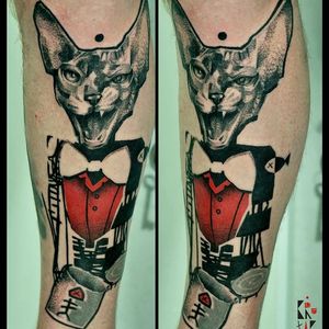 Sphinx graphic tattoo #sphinxcat #cattattoo #KatarzynaKrutak #graphictattoo