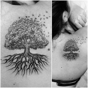 Tree of Life Tattoo by Bichon Estibab #treeoflife #treeoflifetattoo #treeoflifetattoos #treetattoo #tree #treetattoos #plant #contemporarytattoos #moderntattoo #trendytattoo #BichonEstibab #blackwork