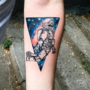 Astronaut galaxy tattoo by Resul Odabaș. #ResulOdabas #galaxy #cosmic #cosmos #astronaut