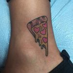 Pizza tattoo by Alex Strangler. #AlexStrangler #heart #pizza #pizzagang #food #pizzalover
