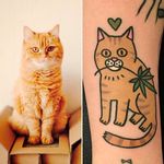 Orange Cat Tattoo by Jiran @Jiran_Tattoo #JiranTattoo #Pet #Cat #PetTattoo #Neotraditional #Seoul #Korea
