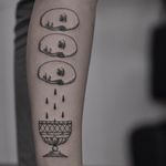How many times I've cried. Tattoo by Andrey Kichatov #andreykichatov #trippytattoos #face #portrait #illustrative #blackwork #dotwork #linework #woodblock #engraving #goblet #teardrops #surreal
