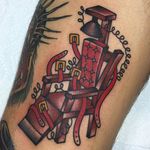 Electric Chair Tattoo by Mikey Holmes #electricchair #chair #execution #MikeyHolmes