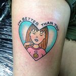 Daria tattoo by Alex Strangler. #Daria #cartoon #tvshow #character #90s #heart #AlexStrangler