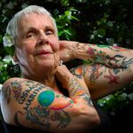 Helen Lambin #HelenLambin #Badass #Tattooed #Elders #Grandma #ElderlyWomen #Woman #tattooedgrandma
