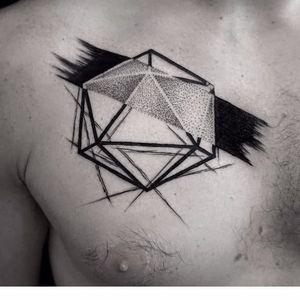 Geometric tattoo by LuCi #LuCi #engraving #blackwork #monochrome #monochromatic #geometric