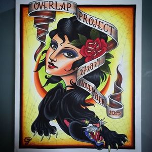 Overlap Project, photo from South Ink Tattoo Shop Instagram #overlapproject #art #painting #southinktattooshop #poster #panther #traditional