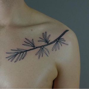 Vegetal tattoo by Victor Zabuga #VictorZabuga #minimalistic #blackwork #conceptual #vegetal
