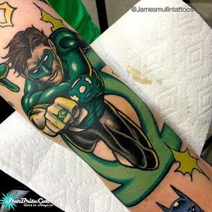 Green Lantern Tattoo by James Mullin #GreenLantern #GreenLanternTattoo #DCComics #DCTattoos #ComicTattoos #SuperheroTattoos #Superhero #JamesMullin