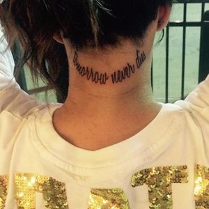 Briana's #5sos #lyrics #nape tattoo. #5soslyrics #5SecondsOfSummer #fantattoo